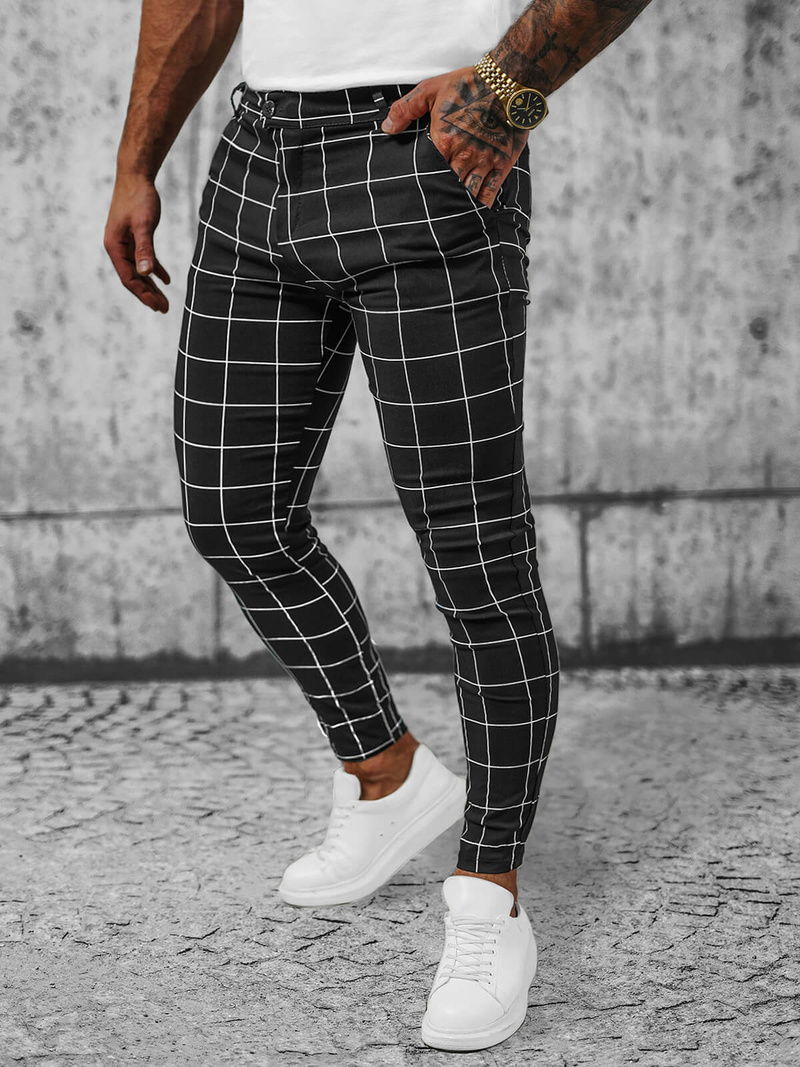 Muške Chino Hlače Crne OZONEE O/P4009