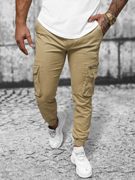 Muške chino jogger hlače bež OZONEE NB/MP0201K
