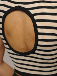 Ženski komplet crno/bež - top i suknja OZONEE O/JK262