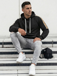 Muška dukserica s kapuljačom crna OZONEE JS/8B1730/3Z