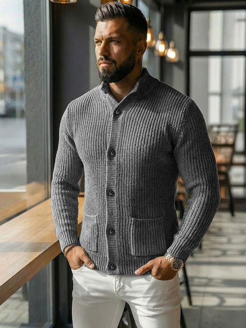 Muški džemper grafitni OZONEE NB/MM6020/3Z