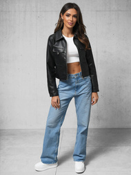 Ženska Kožna Jakna Crna OZONEE O/G117