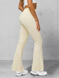 Ženske sportske tajice sa širokim nogama ecru OZONEE JS/17K570/1