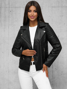 Ženska Kožna Jakna Crna OZONEE JS/11Z8097Z