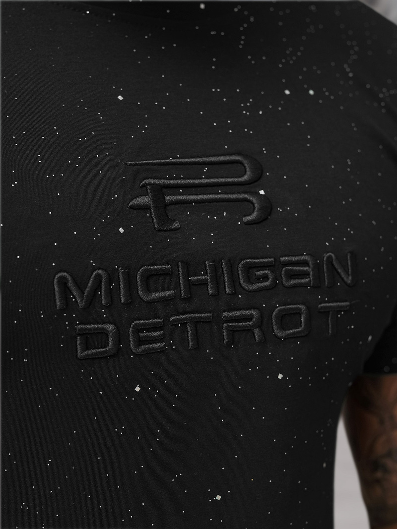 Muška Majica Crna OZONEE O/QQ1389