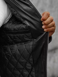 Muška kožna jakna crna OZONEE JS/11Z8012