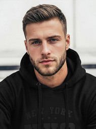 Muška dukserica s kapuljačom crna OZONEE JS/8B1971/3