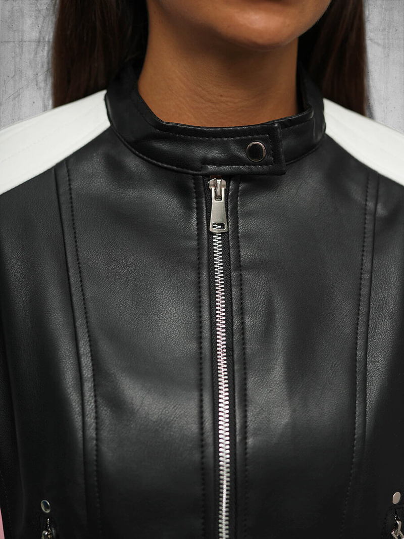 Ženska Kožna Jakna Crna OZONEE JS/11Z8126Z