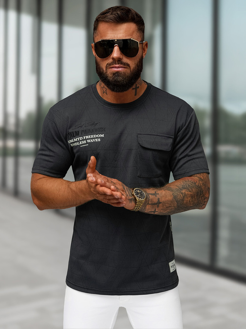 Muška Majica Crna OZONEE O/QQ1530