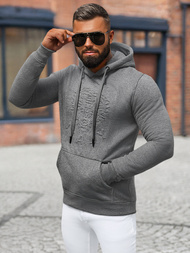 Muška dukserica s kapuljačom grafitna OZONEE NB/MF2012