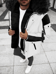 Muška parka jakna bijelo-crna OZONEE O/5832/22