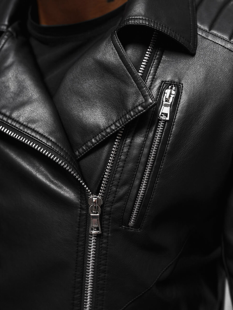 Muška kožna jakna crna OZONEE JS/11Z8056