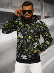 Muška dukserica s kapuljačom crna OZONEE JS/8B1186/3