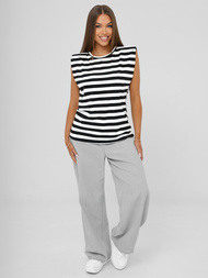 Ženska majica bijelo-crna OZONEE JS/R61670