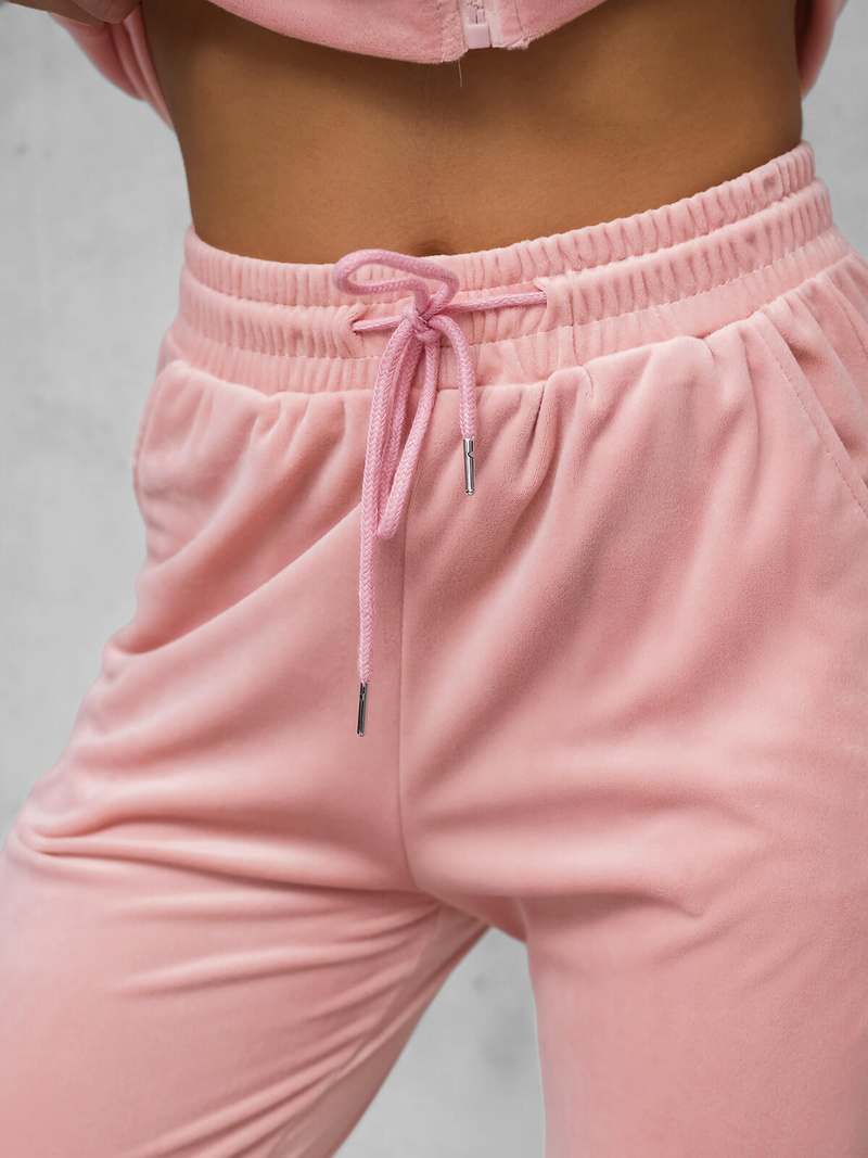 Ženski trenirka od velura svijetloružičasti OZONEE JS/35C1610/20