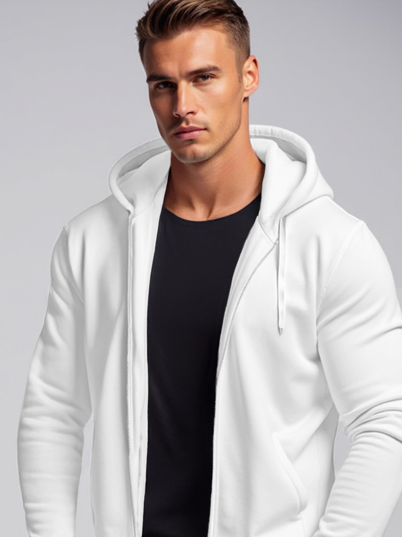 Muška dukserica s kapuljačom bijela OZONEE JS/2008