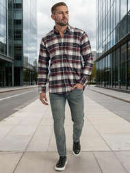 Muška Košulja Bordo OZONEE V/V174