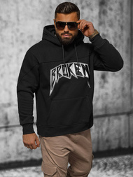 Dukserica s kapuljačom crna OZONEE O/SWE23019