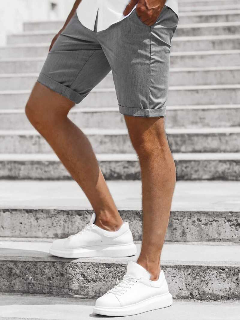 Muške chino kratke hlače grafitne OZONEE DJ/1011