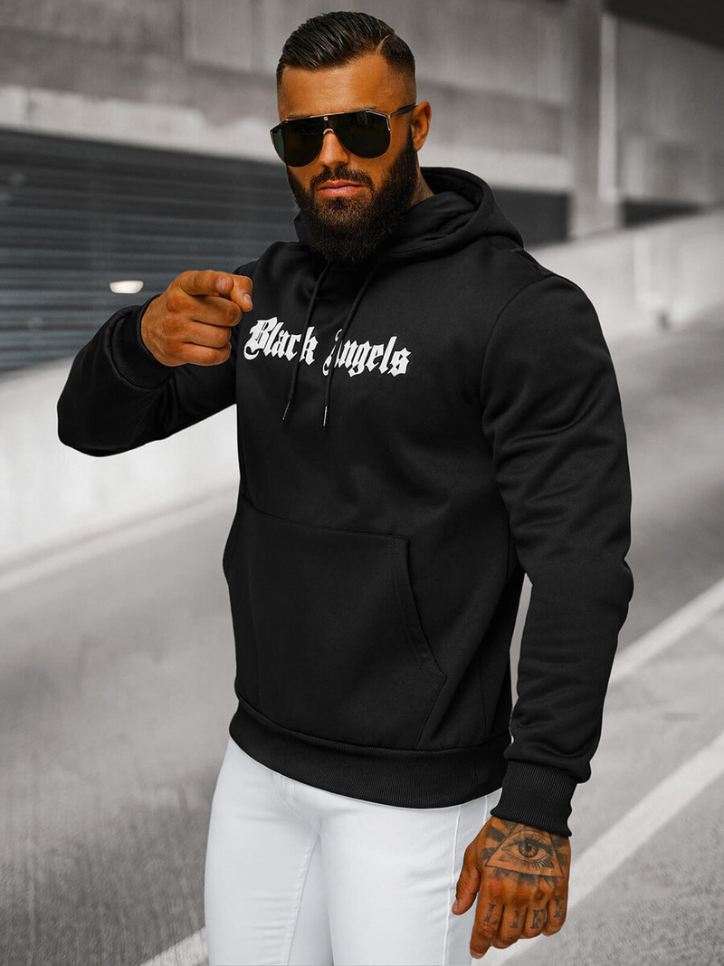 Muška dukserica s kapuljačom crna OZONEE JS/27B6509/3