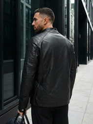 Muška kožna jakna crna OZONEE JS/11Z8138
