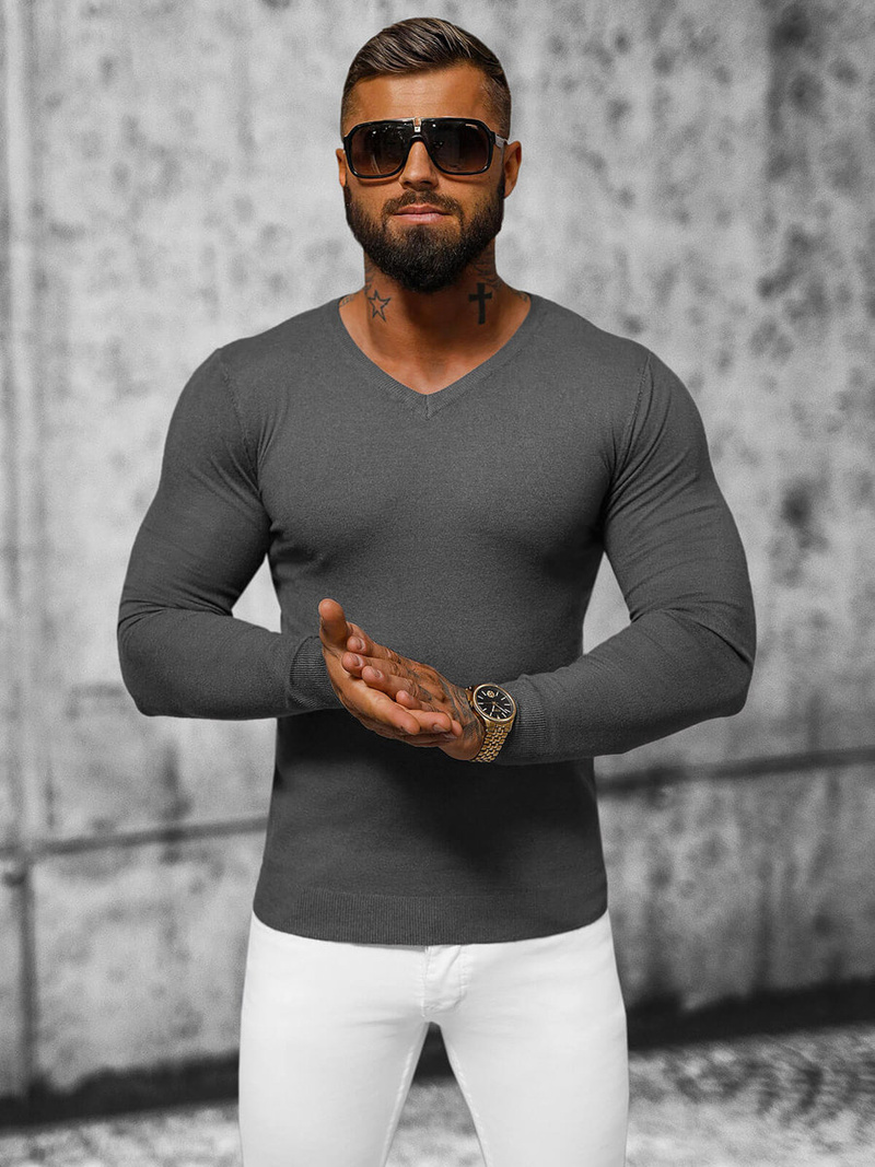 Muški Džemper Grafitni OZONEE NB/MMB601/3Z