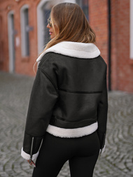 Ženska Kožna Jakna Crna OZONEE JS/11Z8256