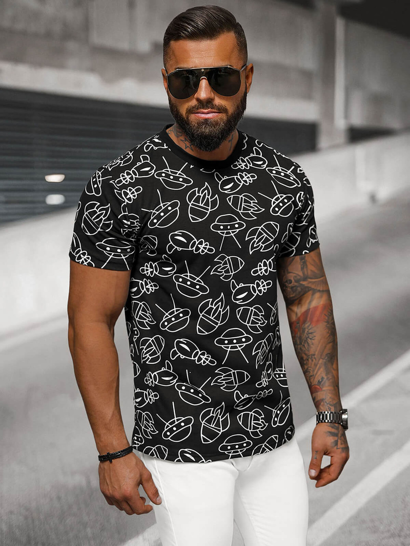 Muška Majica Crna OZONEE JS/8T1197/3