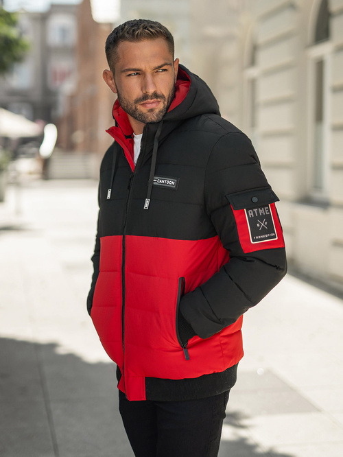 Muška parka jakna Crno-Crvena OZONEE JS/31M5083/270