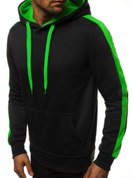 Muška dukserica s kapuljačom crno-zelena OZONEE JS/2012