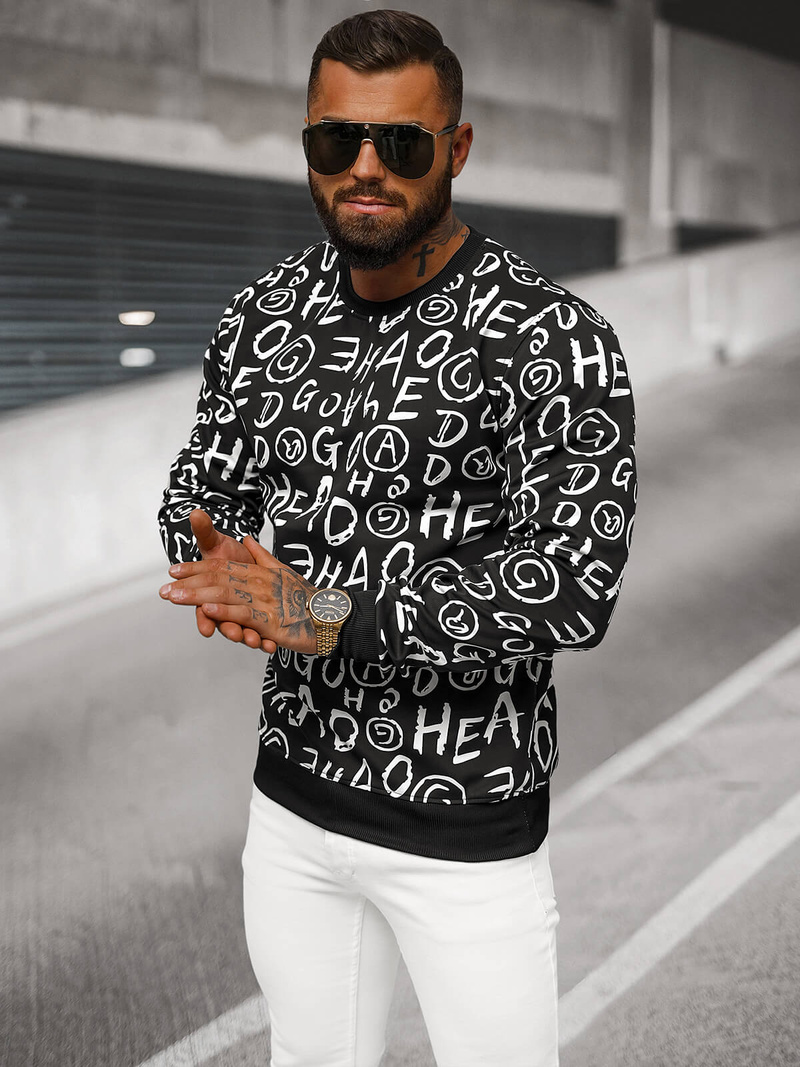 Muška Dukserica Crna OZONEE JS/8B1221/3