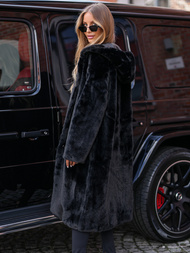 Ženska zimska jakna od krzna crna OZONEE JS/11Z8250