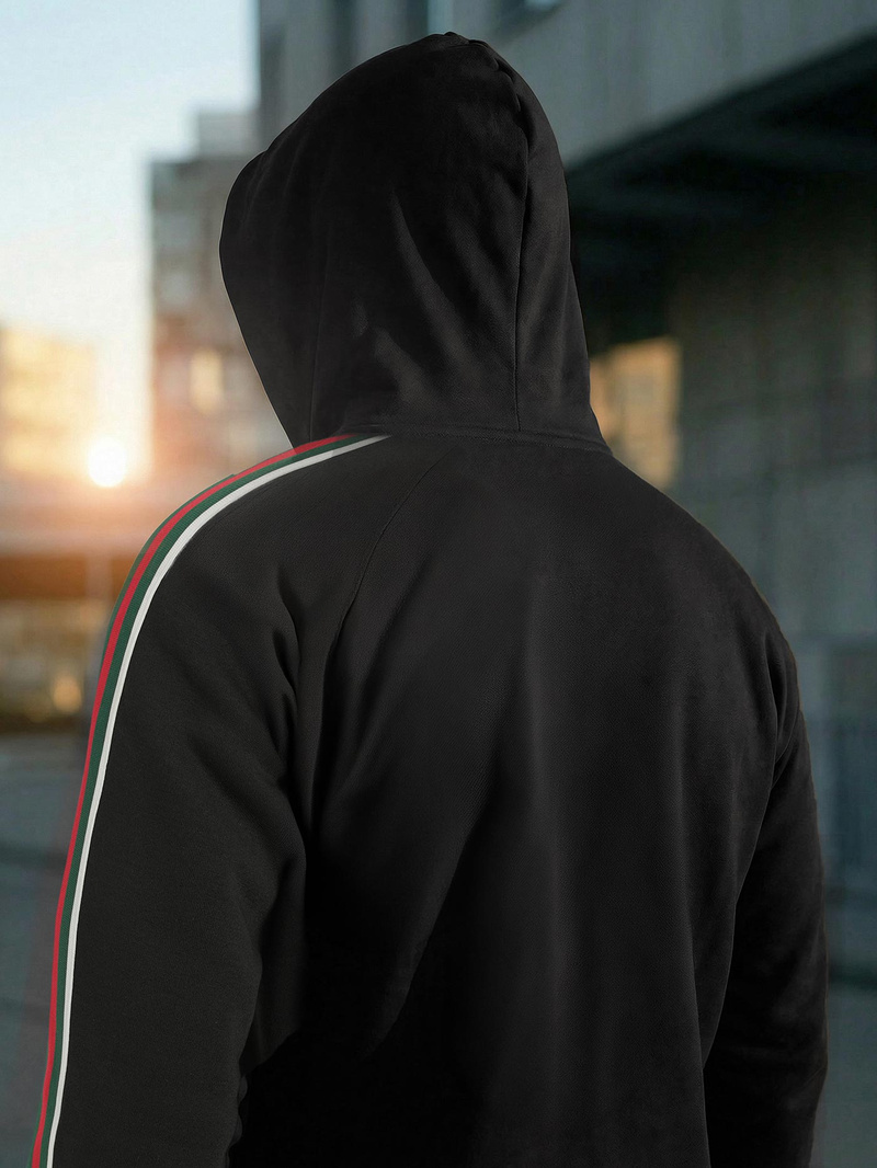 Muška dukserica s kapuljačom crna OZONEE JS/8B1731/3