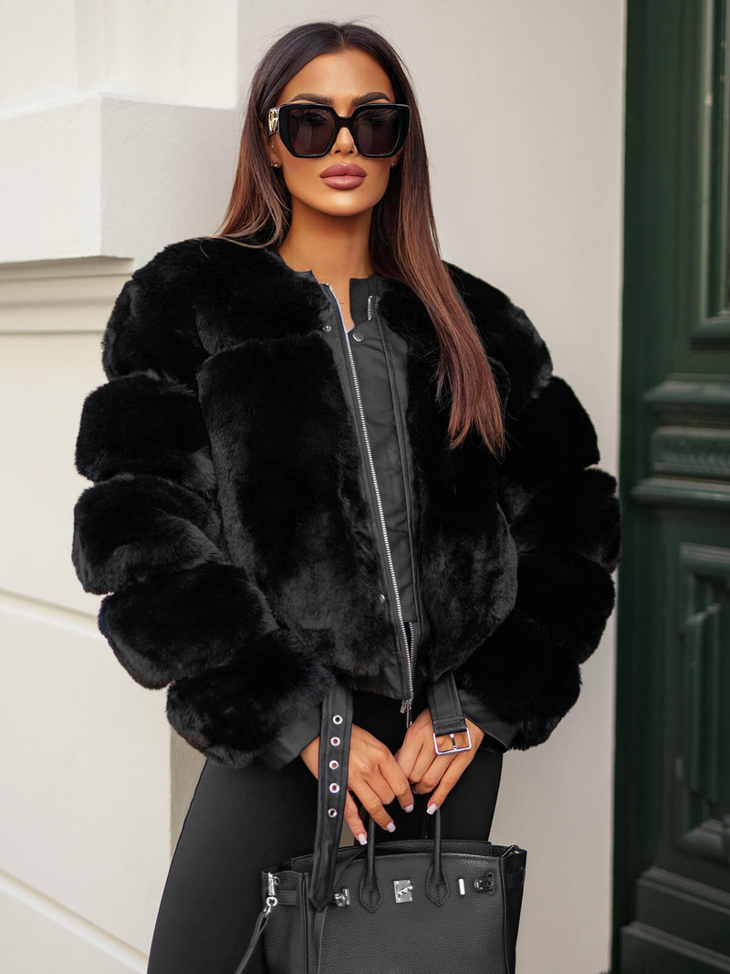 Ženska jakna crna OZONEE JS/11Z8080Z