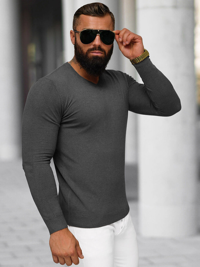 Muški Džemper Grafitni OZONEE NB/MMB601/3Z