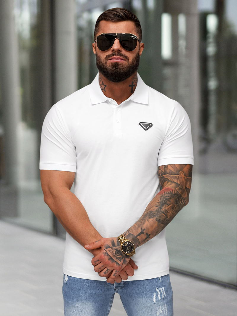 Muška polo majica bijela OZONEE NB/MT3122