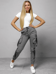 Ženske chino jogger hlače Crno-sive OZONEE O/8054