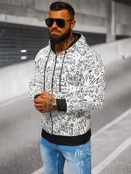 Muška dukserica s kapuljačom bijela OZONEE JS/8B1182/1