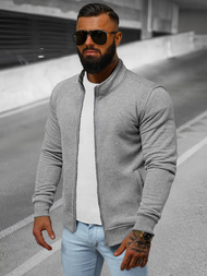 Muška dukserica s patentom siva OZONEE JS/2002Z