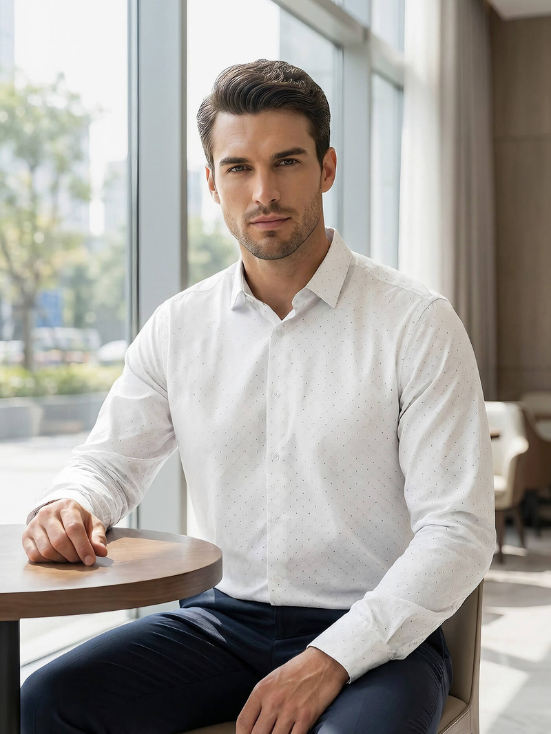 Muška košulja bijela OZONEE V/V185Z