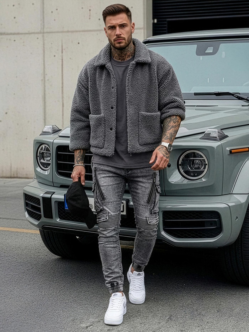 Muške traperice grafitne OZONEE O/E10017Z