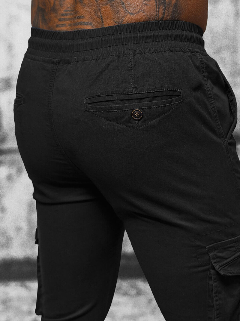 Muške chino jogger hlače crne OZONEE NB/MP0201N