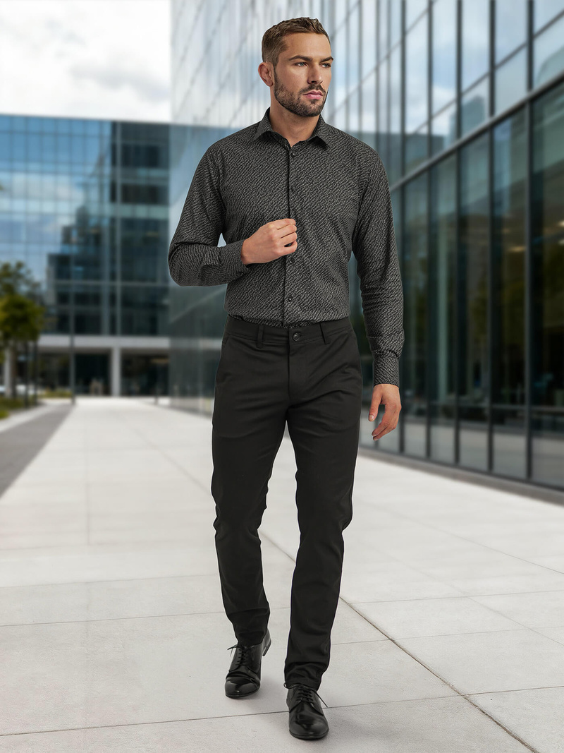 Muška košulja crna OZONEE V/V184