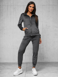 Ženski trenirka od velura grafitna OZONEE JS/35C1610/5