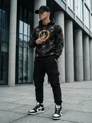 Muška dukserica s kapuljačom crna OZONEE O/B267Z