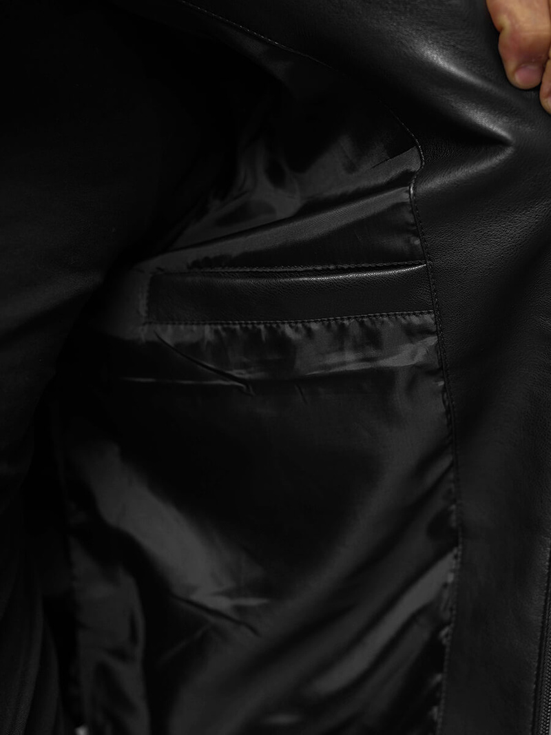 Muška kožna jakna crna OZONEE JS/11Z8015