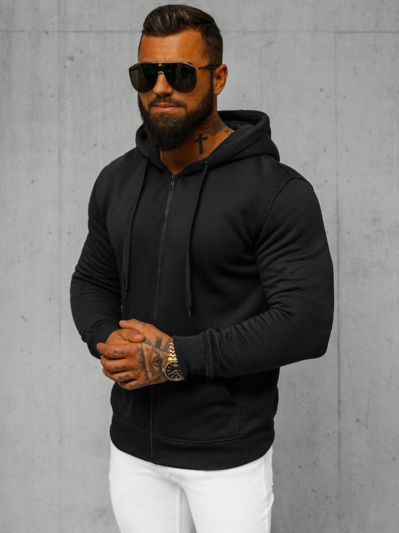 Muška dukserica s kapuljačom crna OZONEE JS/2008Z