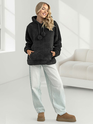 Ženska Dukserica Crna OZONEE JS/HH192/3