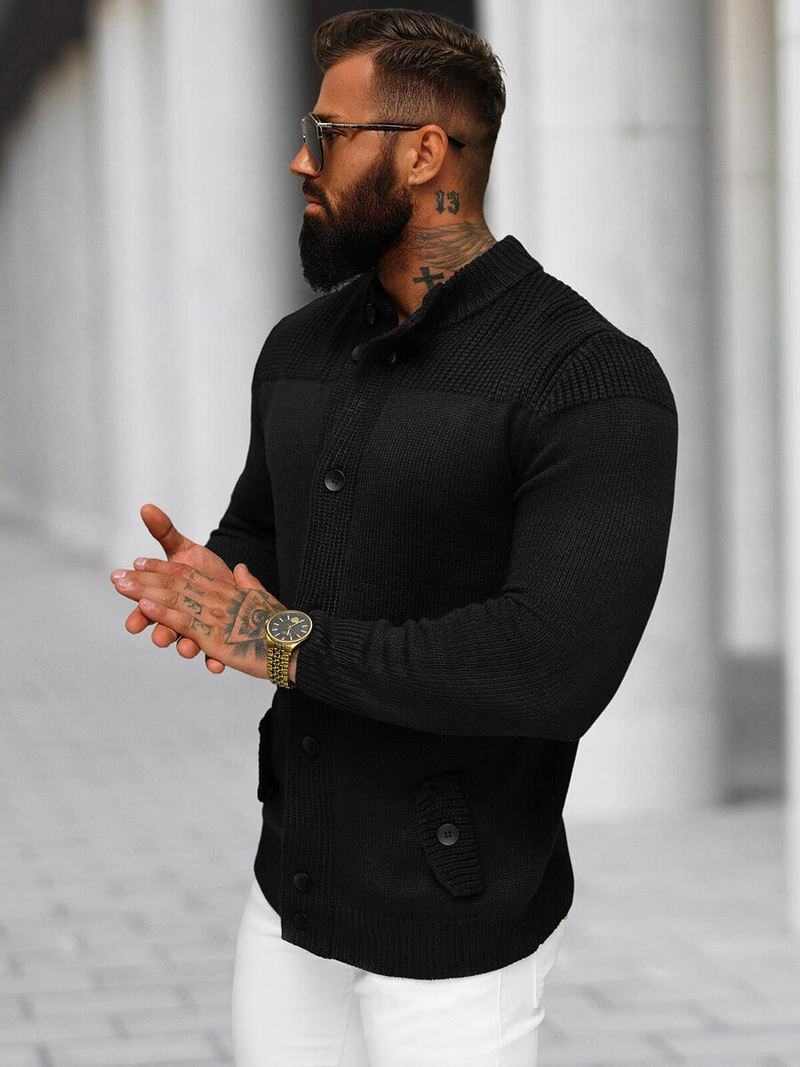 Muški Džemper Crni OZONEE NB/MM6011/4Z