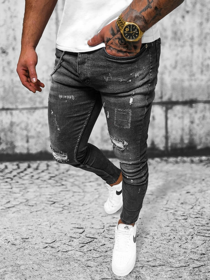 Muške Traperice Crne OZONEE O/MB463